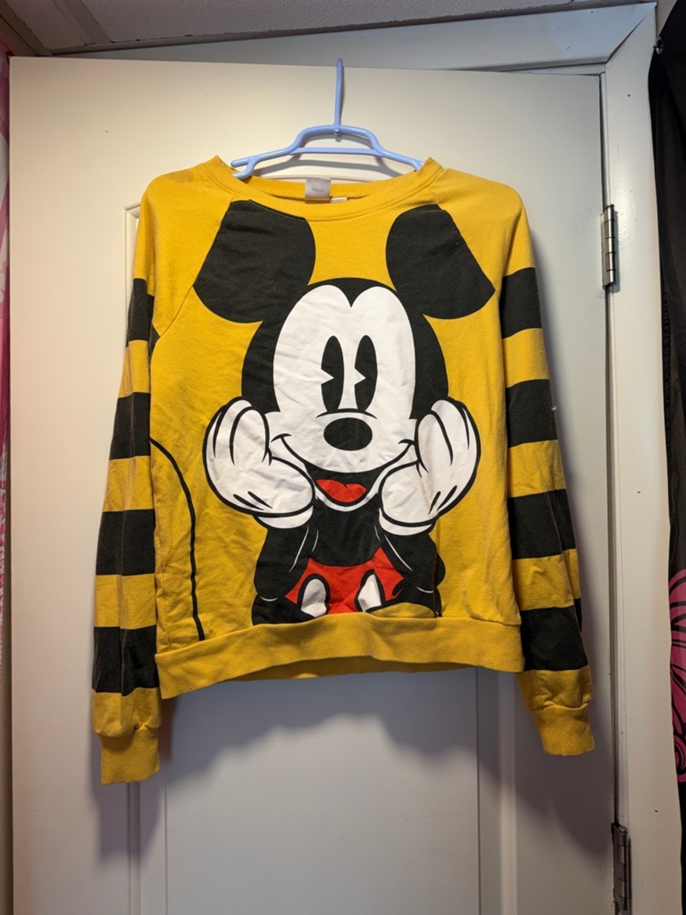 Yellow Mickey Graphic Crewneck Sweater